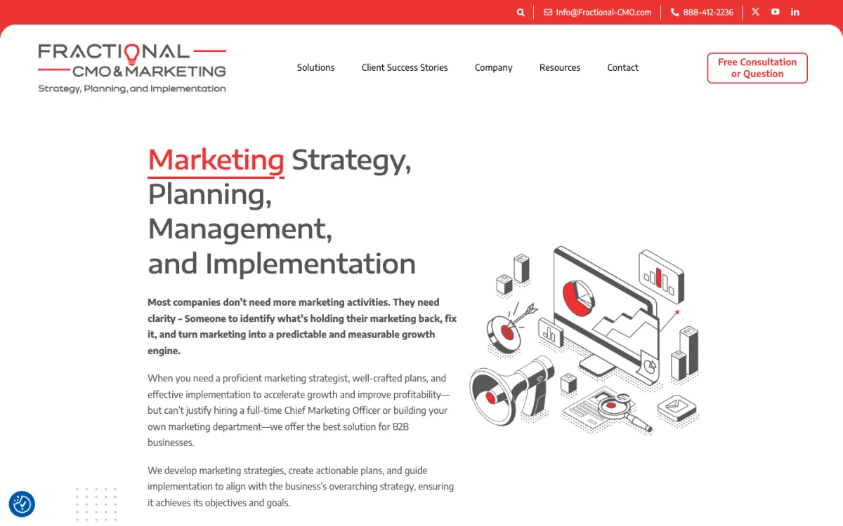 Fractional CMO, LLC homepage, captured September 28, 2026