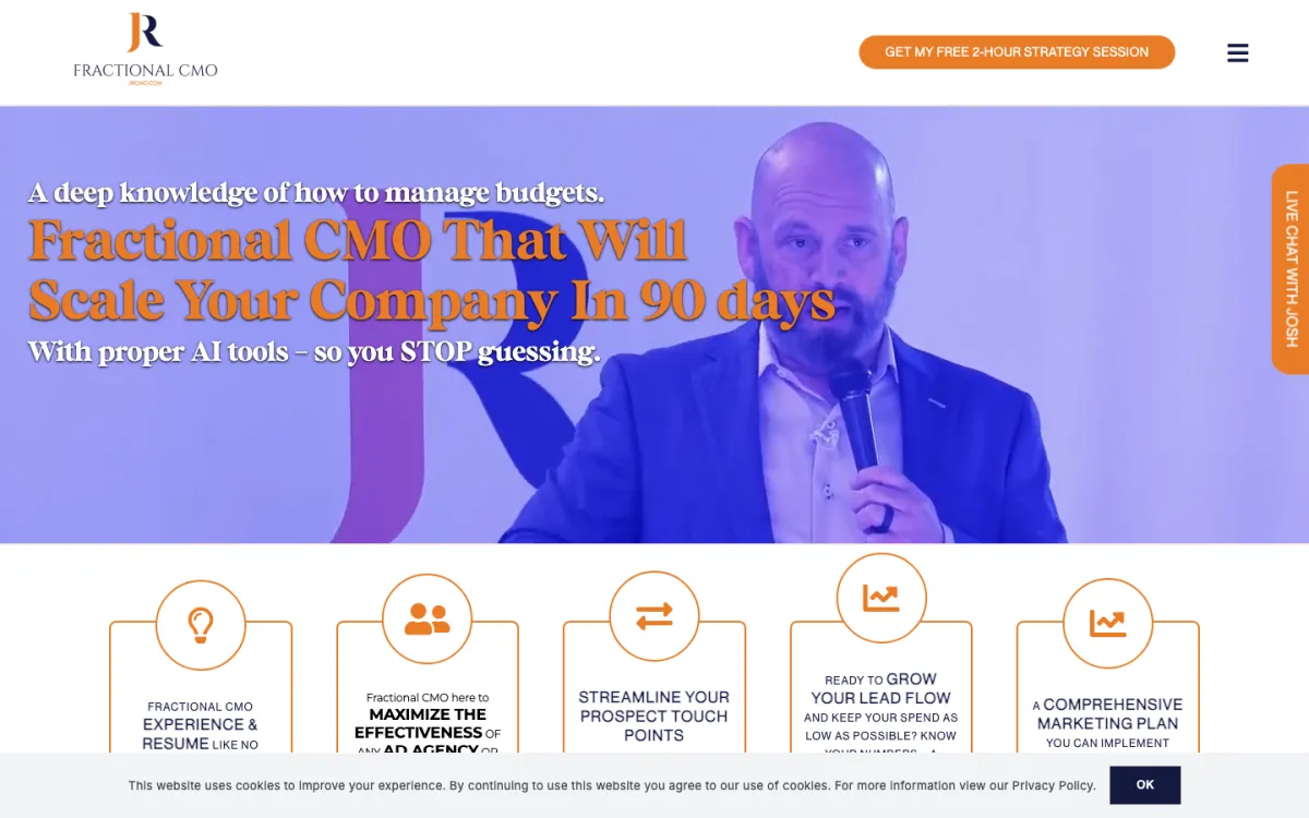 Josh Ramsey, Fractional CMO homepage, captured September 28, 2026